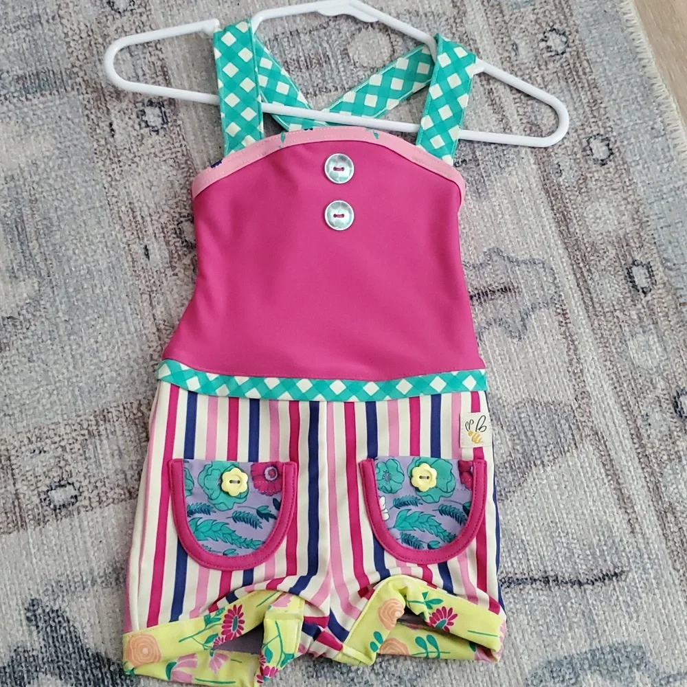 NWT Wildflowers Clothing La La Land Kiddy Pool Pink One Piece Swimsuit Sz12m